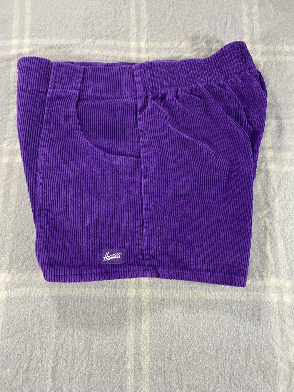 Hammies Corduroy High-Rise Shorts 32 in Plum Purple - Womens Fall Halloween - Picture 7 of 10
